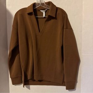 NWOT Spanx® Airessentials Polo Top Women's Size Small Buttery Soft Cocoa